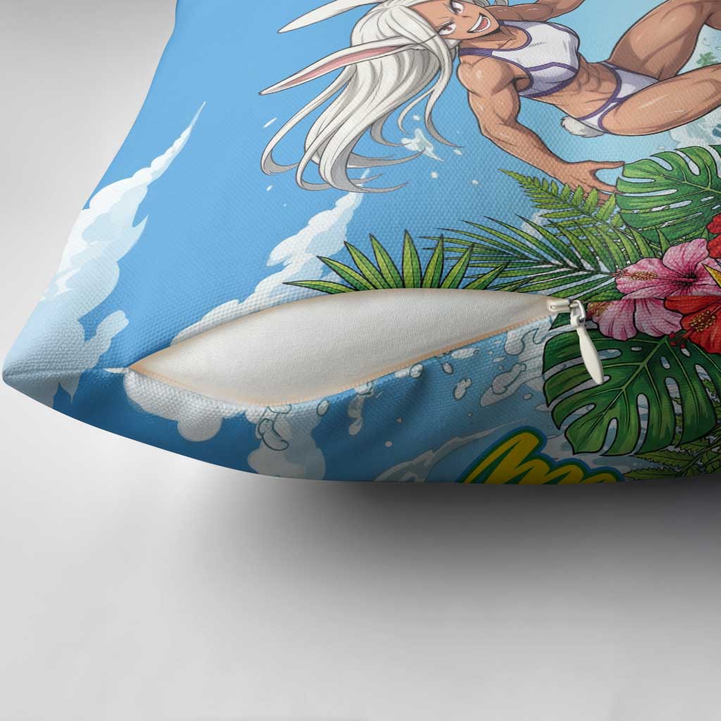 Mirko Summer Chill Pillow Cover Tropical Anime Surfing Power