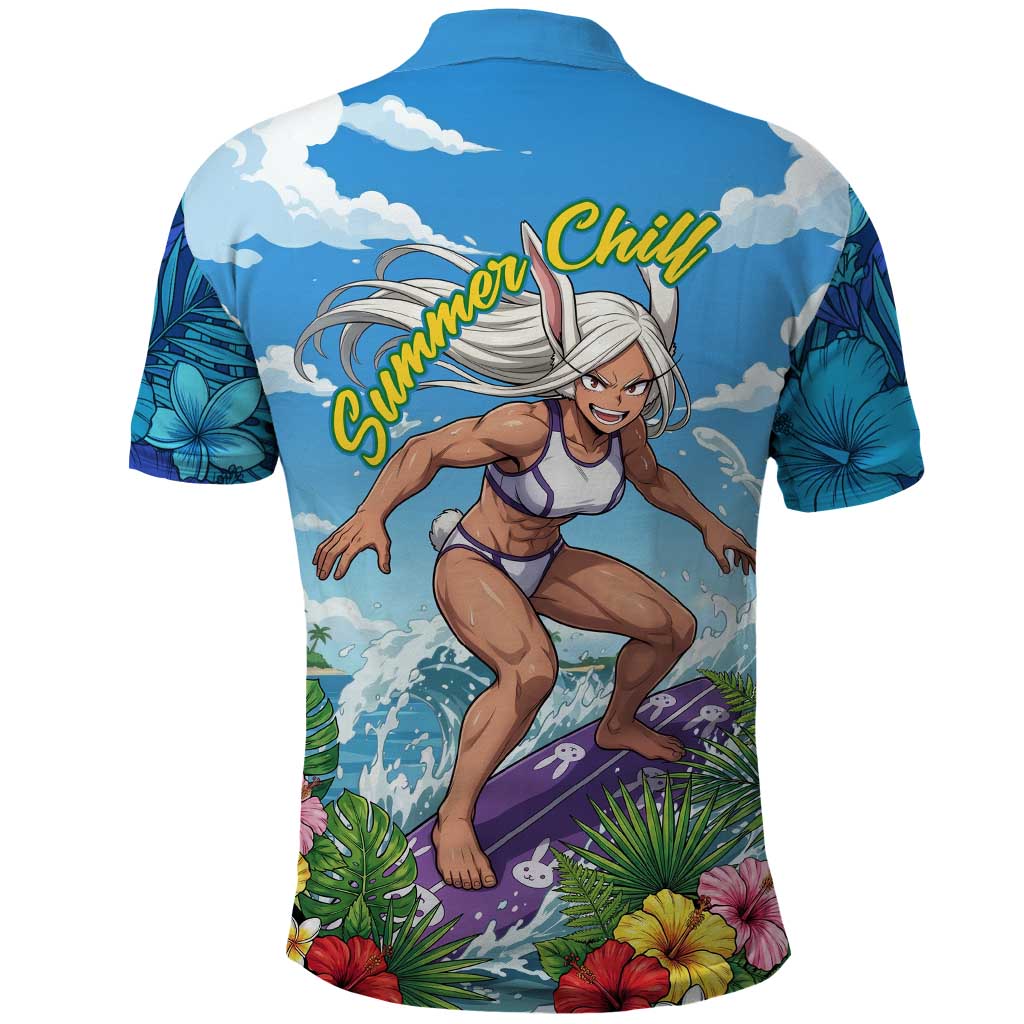 Mirko Summer Chill Polo Shirt Tropical Anime Surfing Power