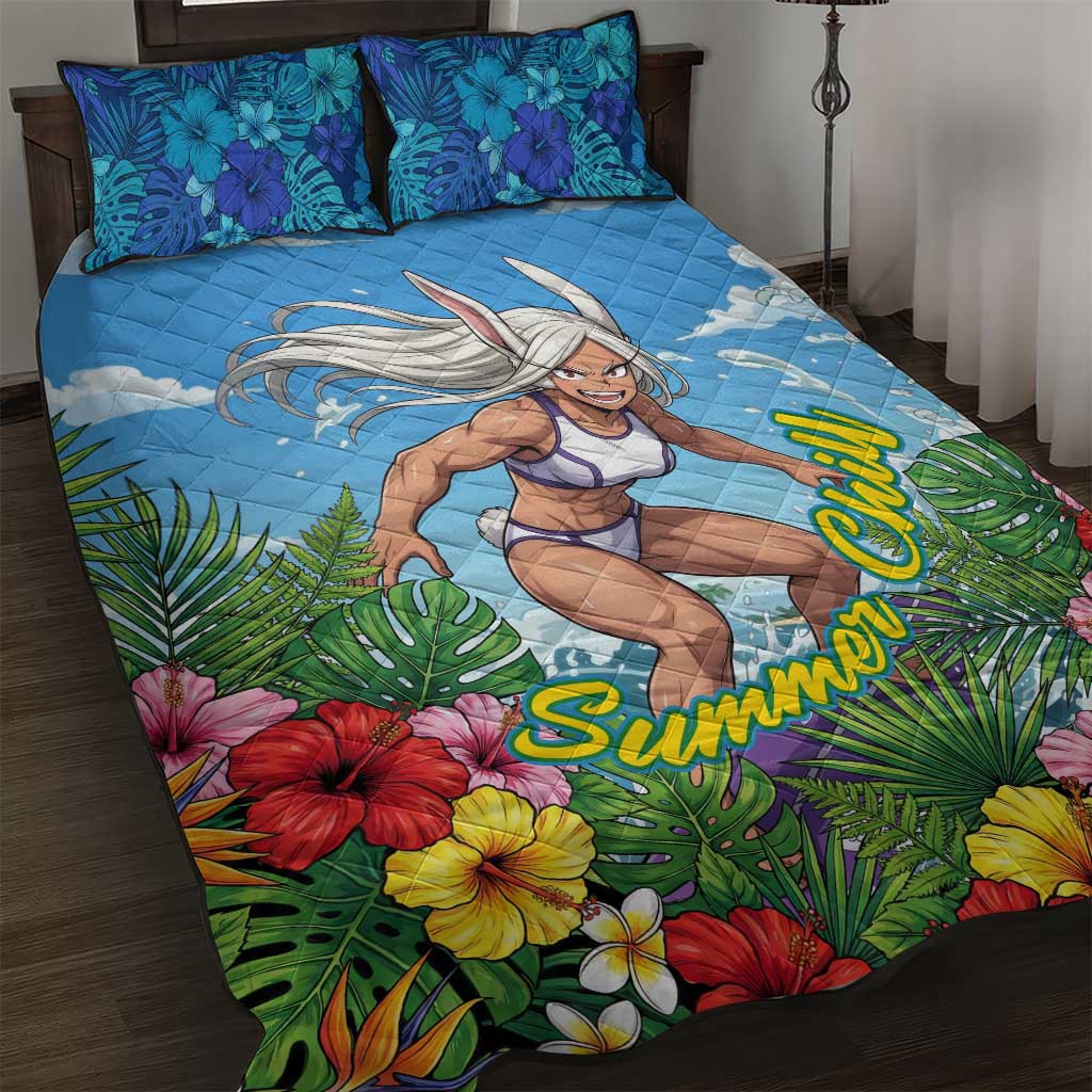 Mirko Summer Chill Quilt Bed Set Tropical Anime Surfing Power