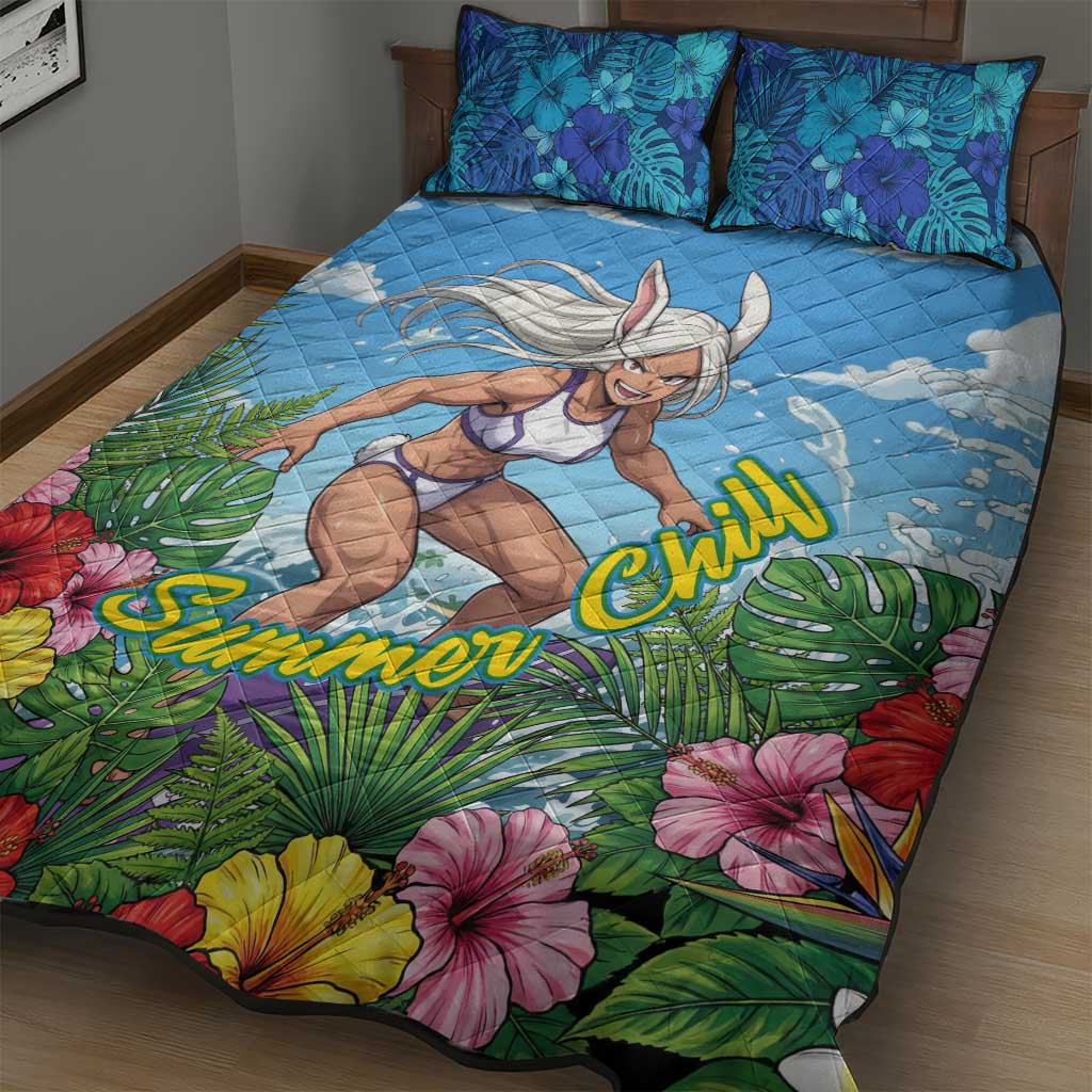 Mirko Summer Chill Quilt Bed Set Tropical Anime Surfing Power