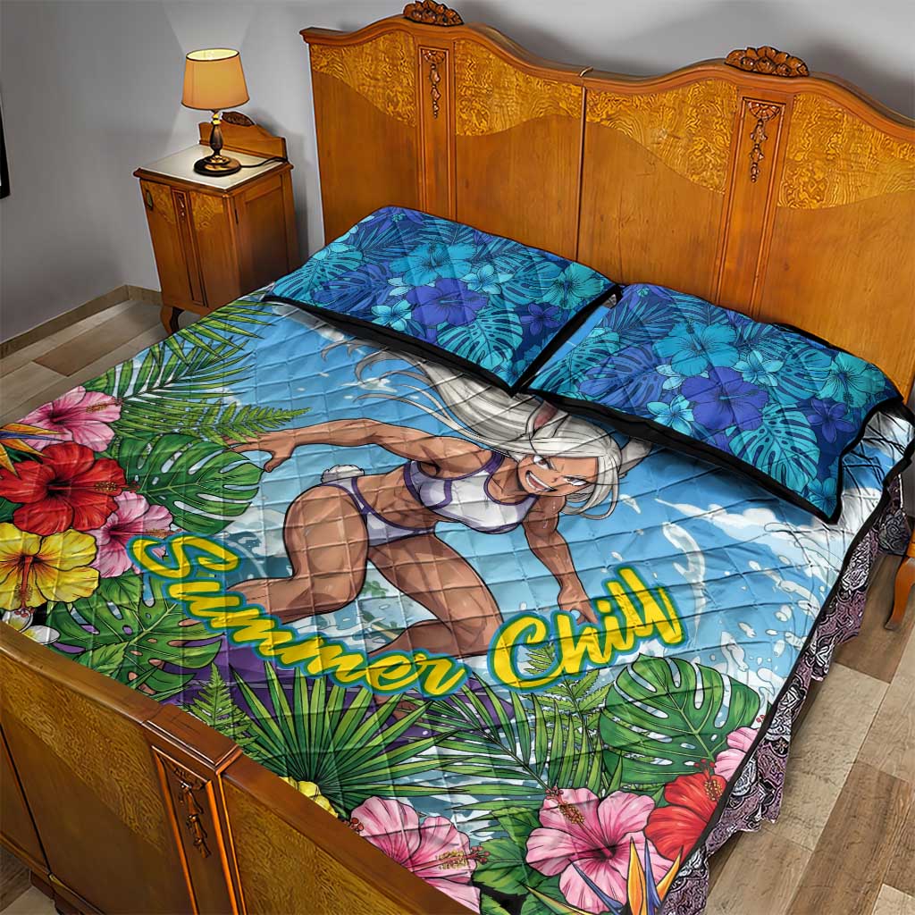 Mirko Summer Chill Quilt Bed Set Tropical Anime Surfing Power