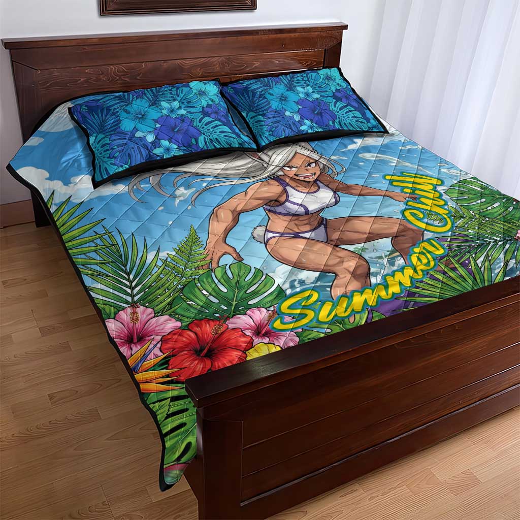 Mirko Summer Chill Quilt Bed Set Tropical Anime Surfing Power