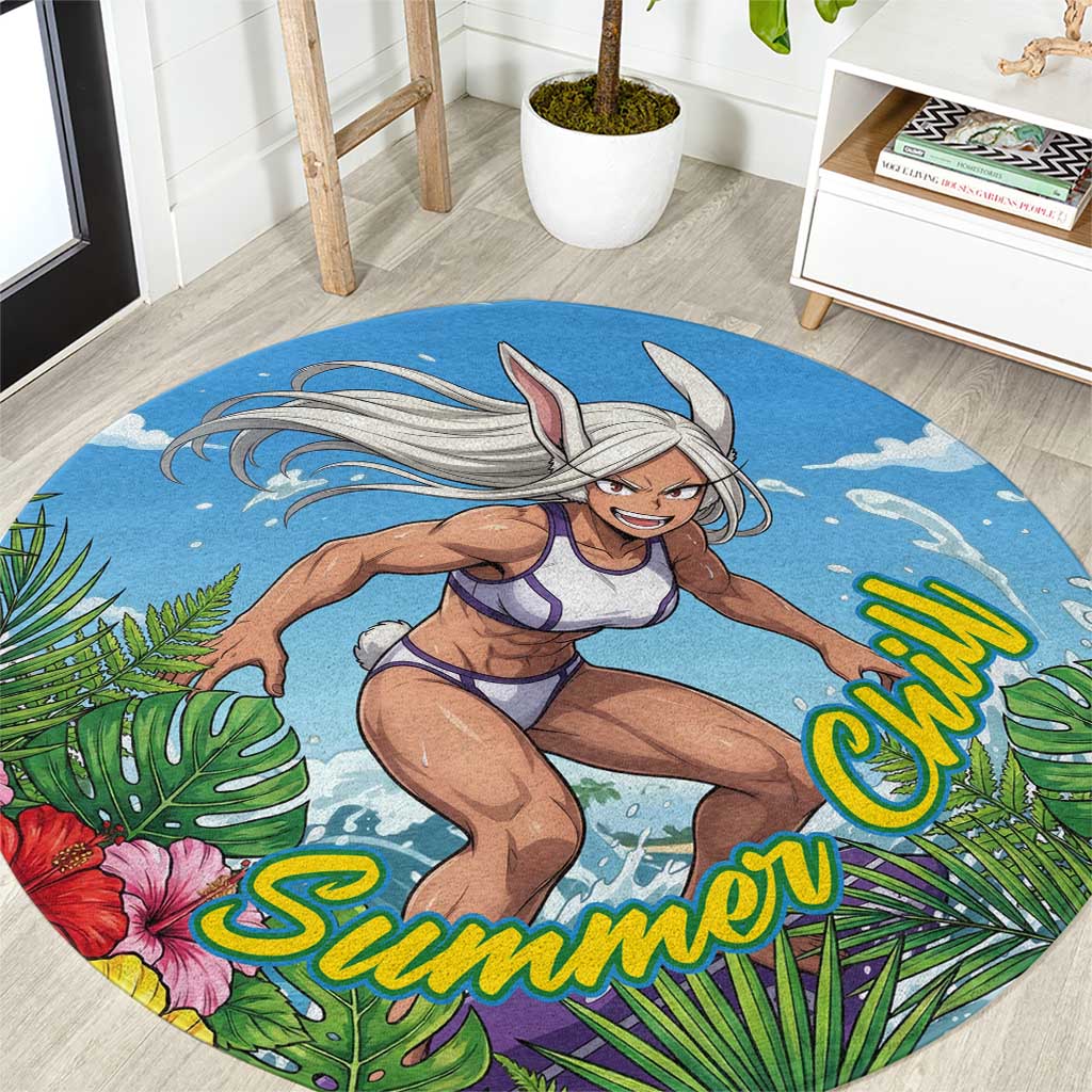 Mirko Summer Chill Round Carpet Tropical Anime Surfing Power