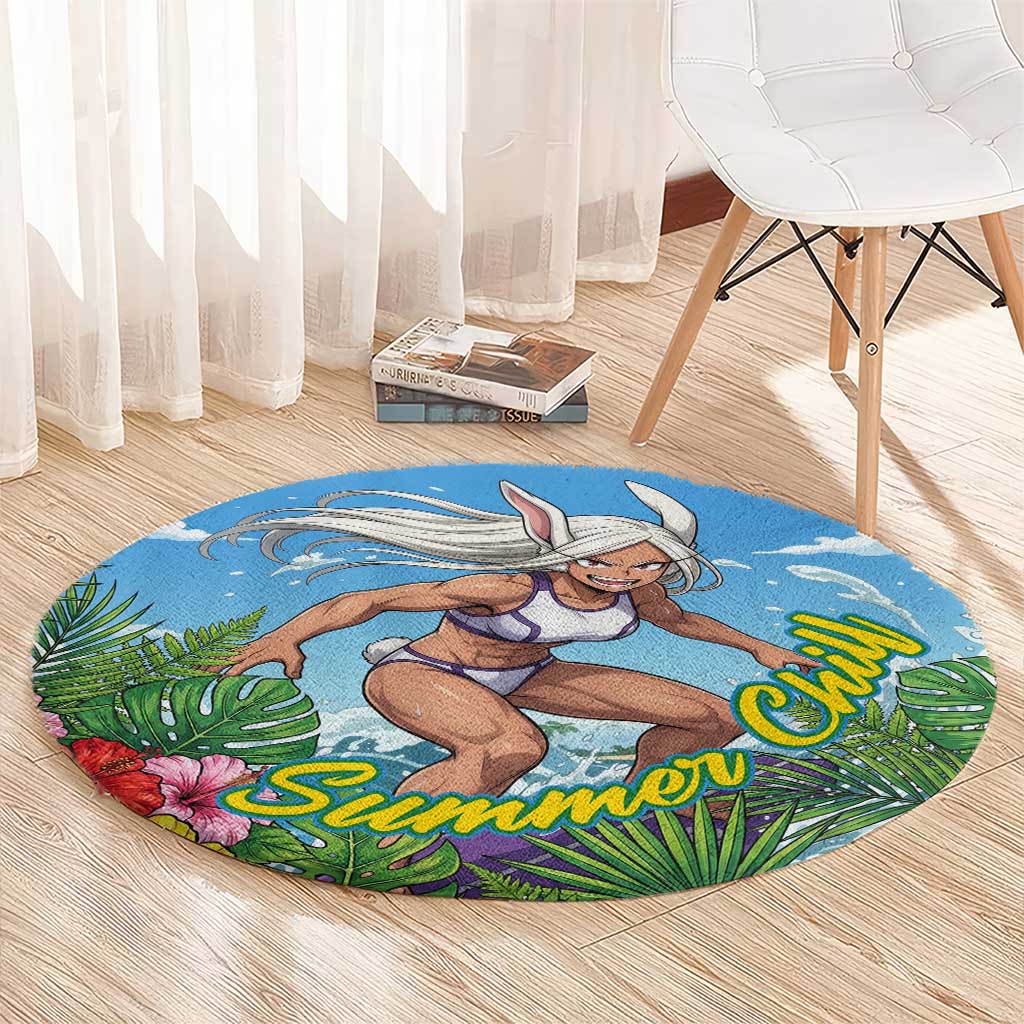 Mirko Summer Chill Round Carpet Tropical Anime Surfing Power