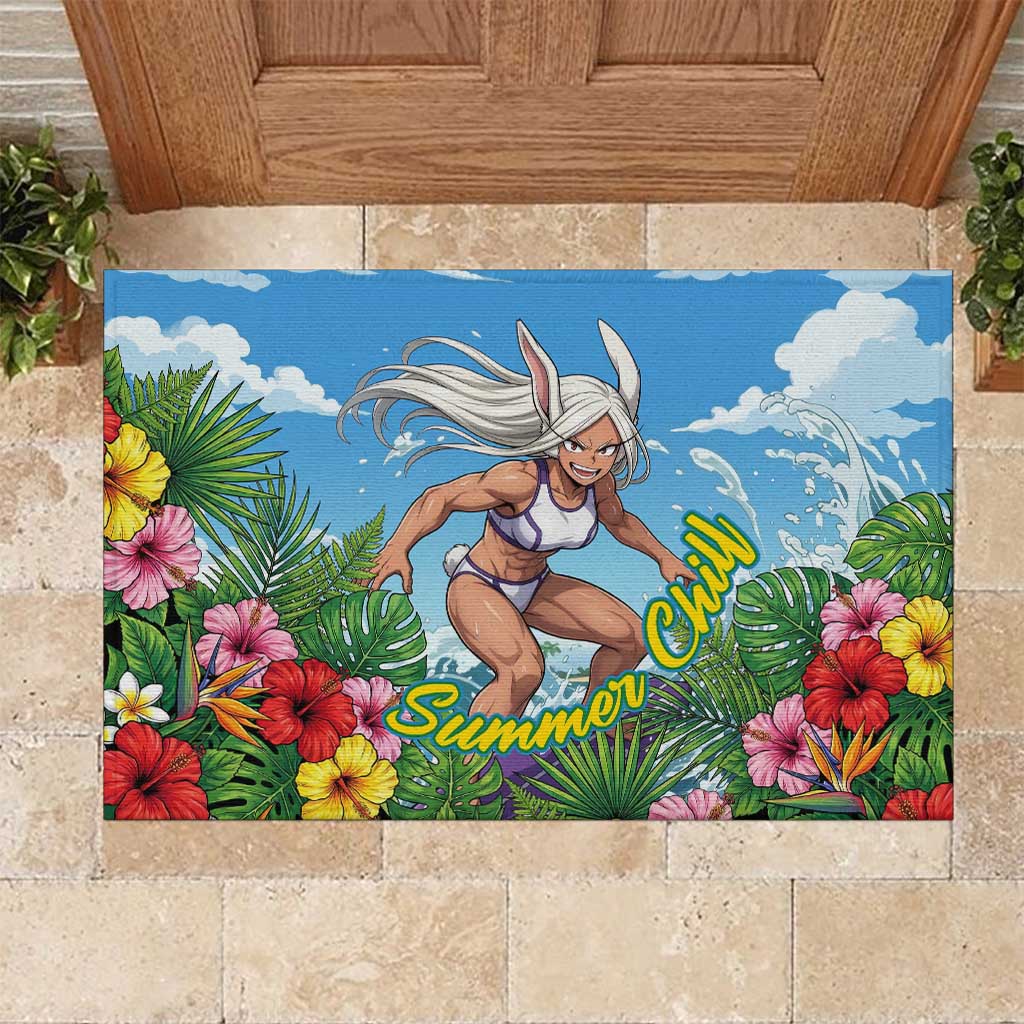 Mirko Summer Chill Rubber Doormat Tropical Anime Surfing Power