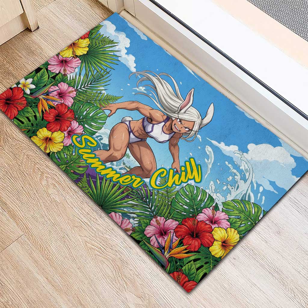 Mirko Summer Chill Rubber Doormat Tropical Anime Surfing Power