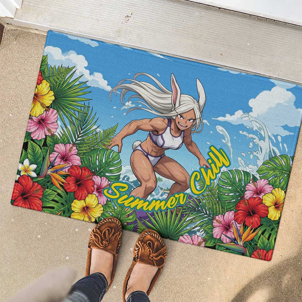 Mirko Summer Chill Rubber Doormat Tropical Anime Surfing Power
