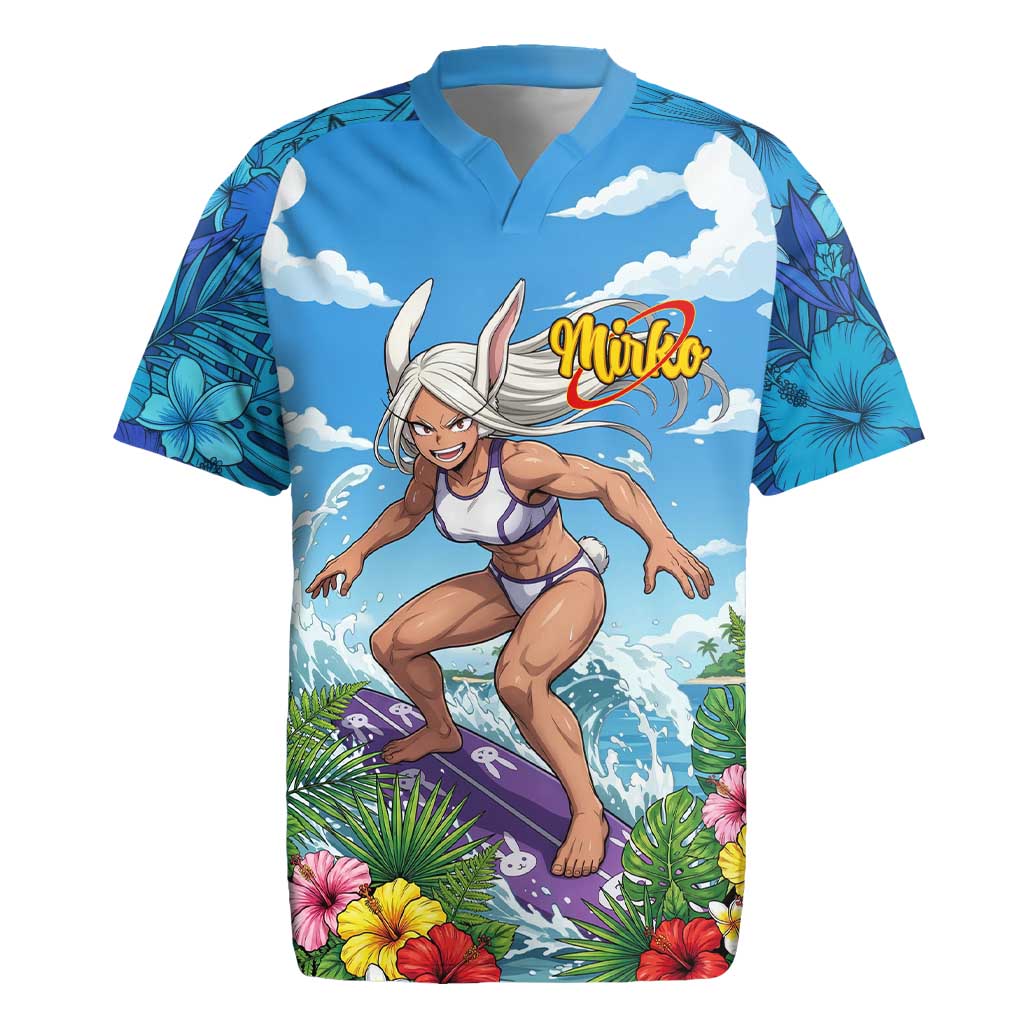 Mirko Summer Chill Rugby Jersey Tropical Anime Surfing Power