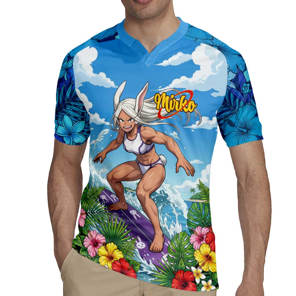 Mirko Summer Chill Rugby Jersey Tropical Anime Surfing Power
