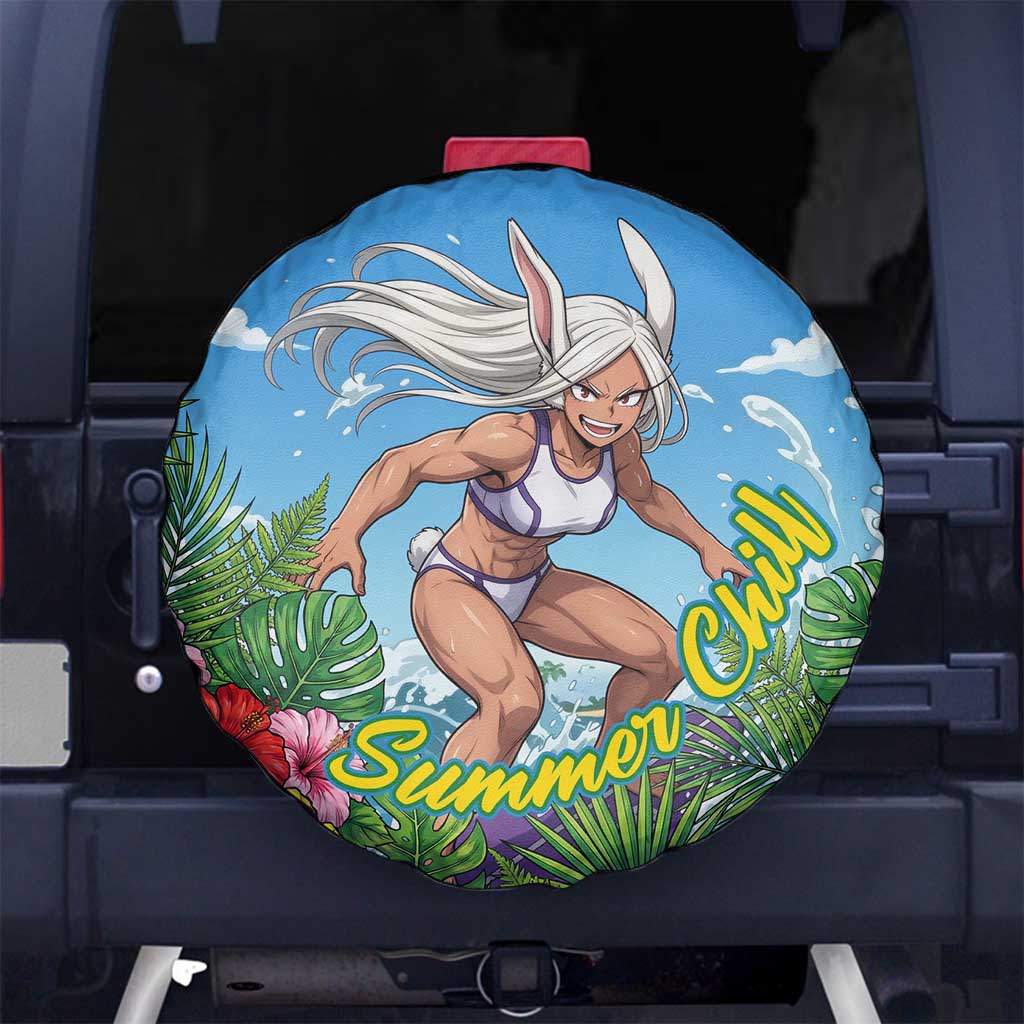 Mirko Summer Chill Spare Tire Cover Tropical Anime Surfing Power