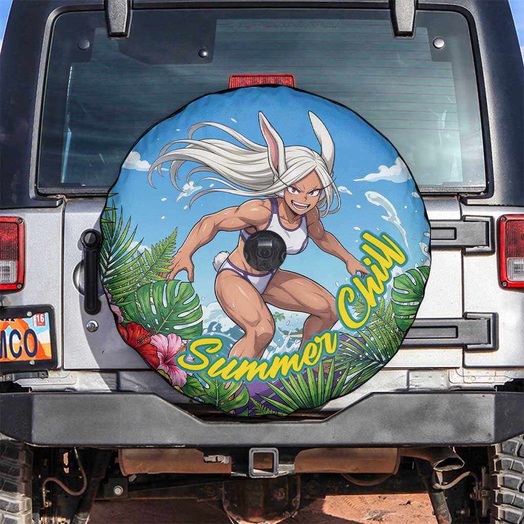 Mirko Summer Chill Spare Tire Cover Tropical Anime Surfing Power