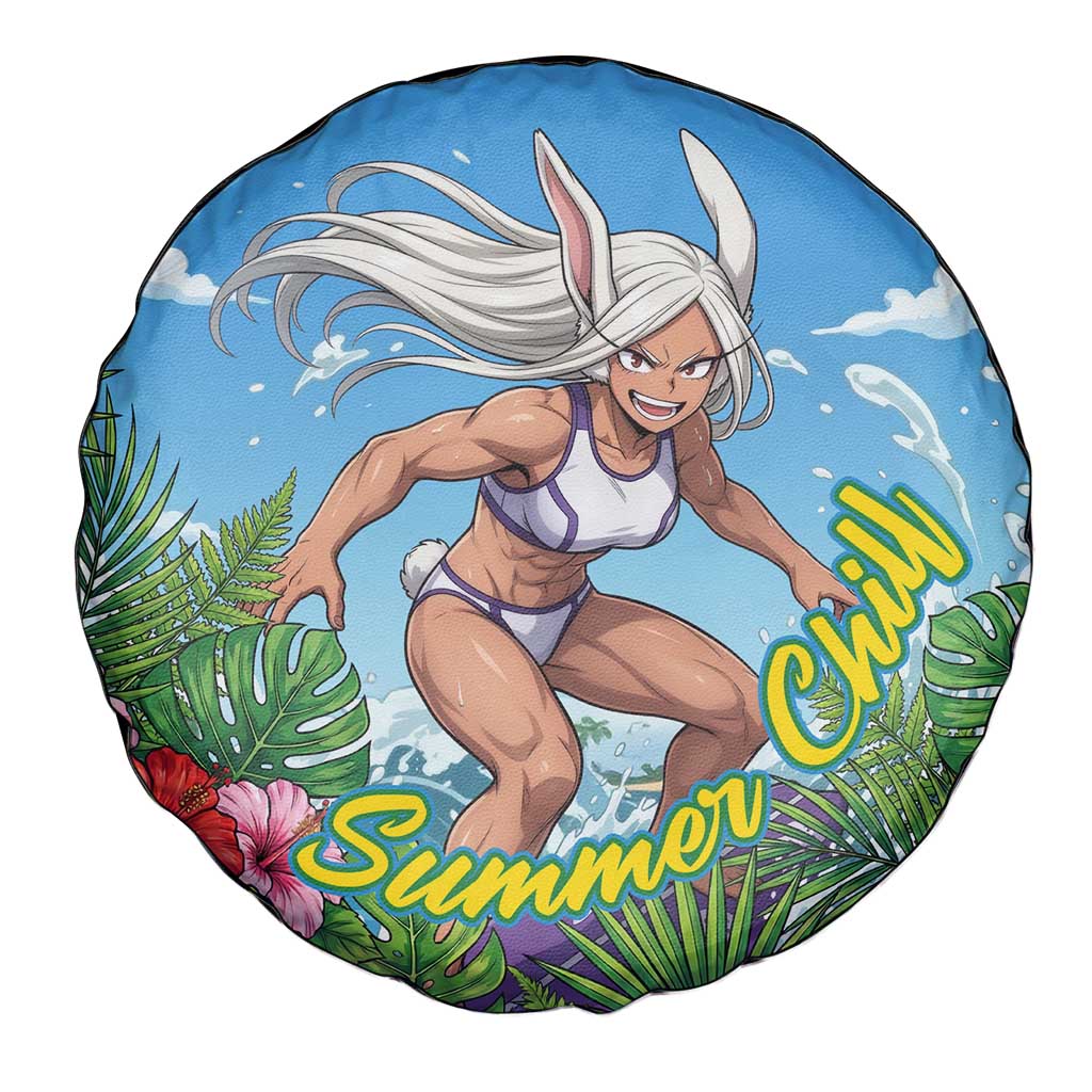 Mirko Summer Chill Spare Tire Cover Tropical Anime Surfing Power