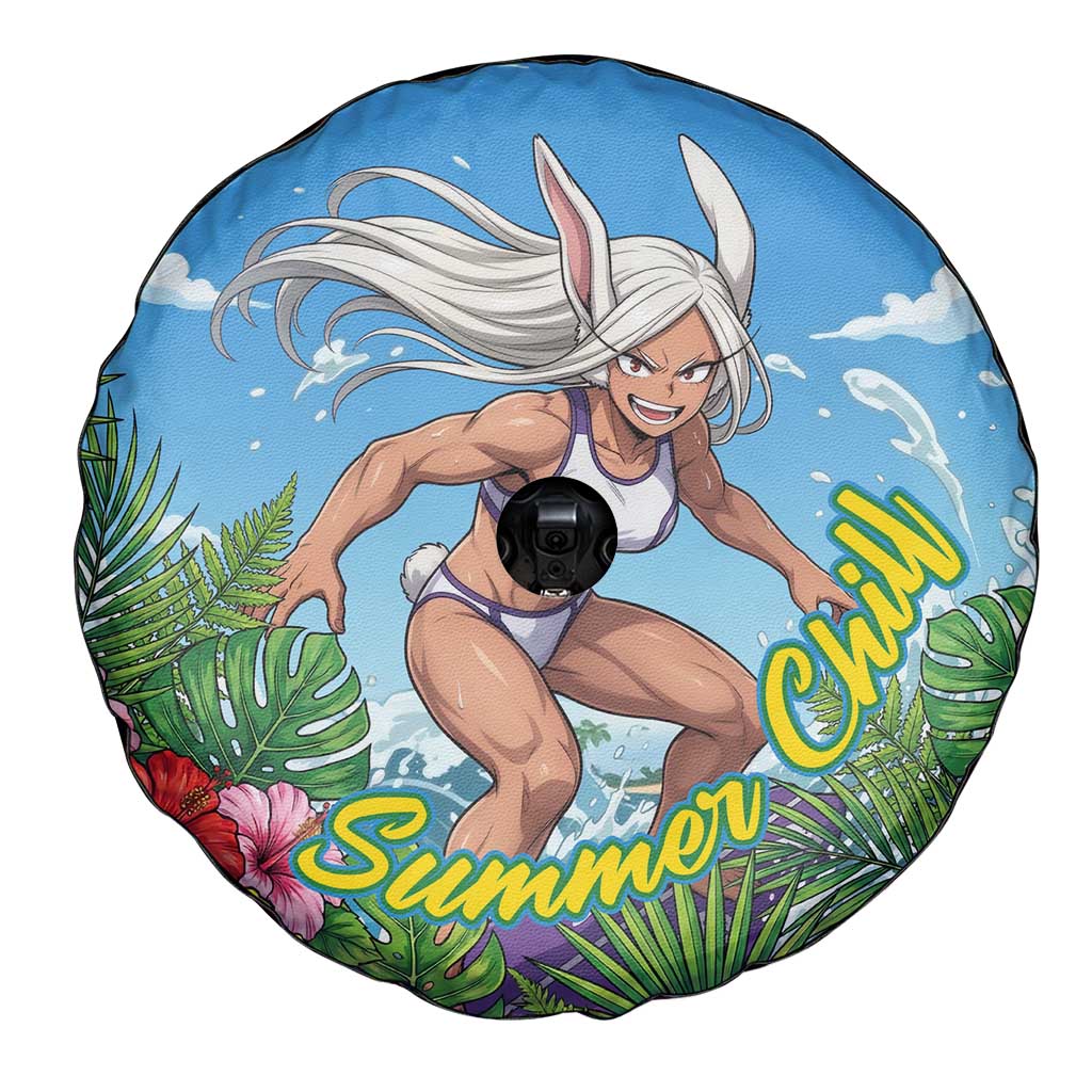 Mirko Summer Chill Spare Tire Cover Tropical Anime Surfing Power
