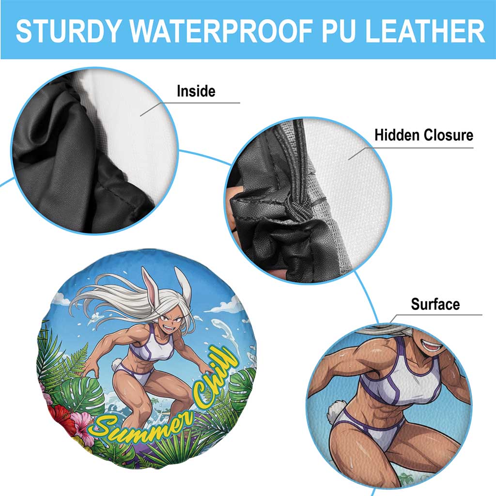 Mirko Summer Chill Spare Tire Cover Tropical Anime Surfing Power