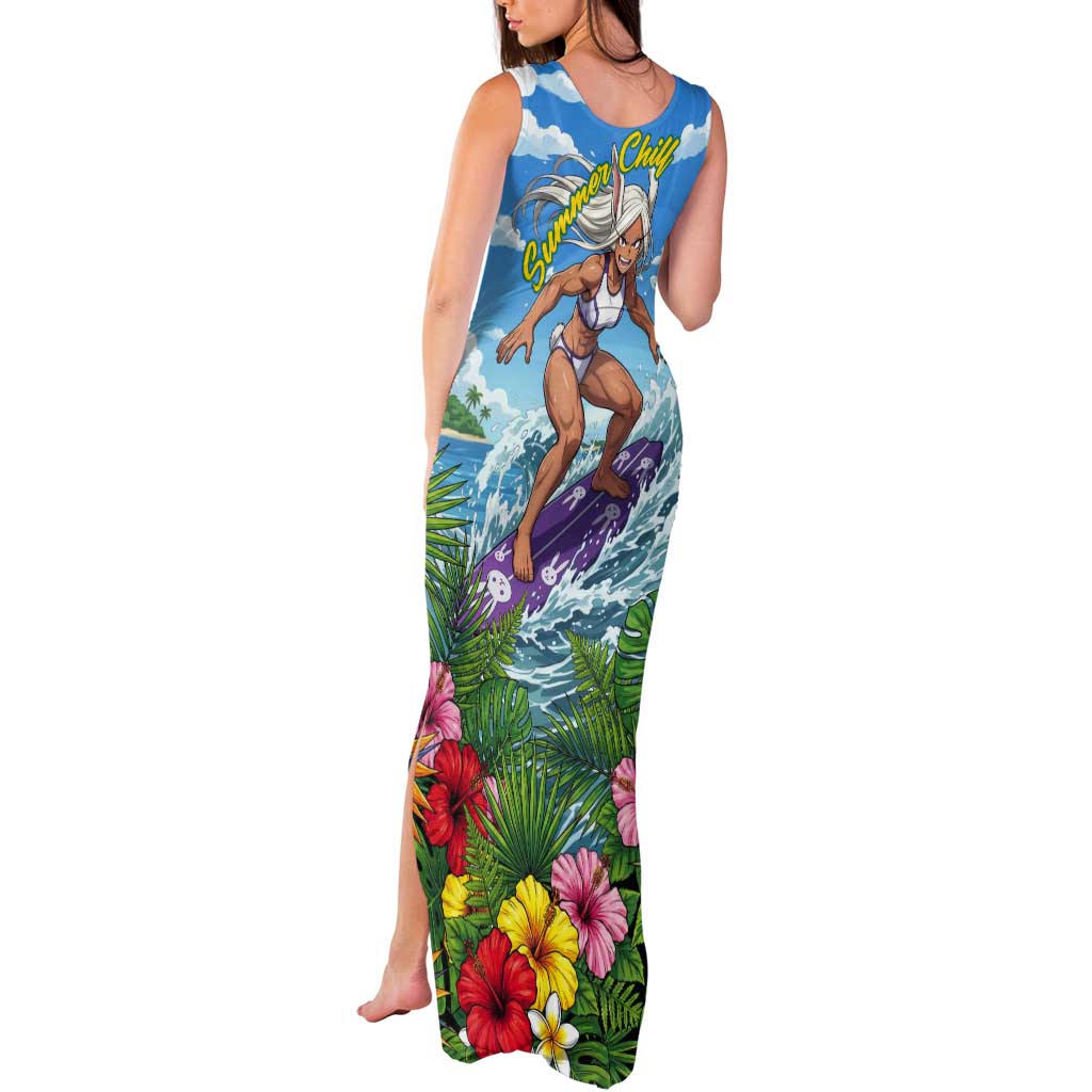 Mirko Summer Chill Tank Maxi Dress Tropical Anime Surfing Power