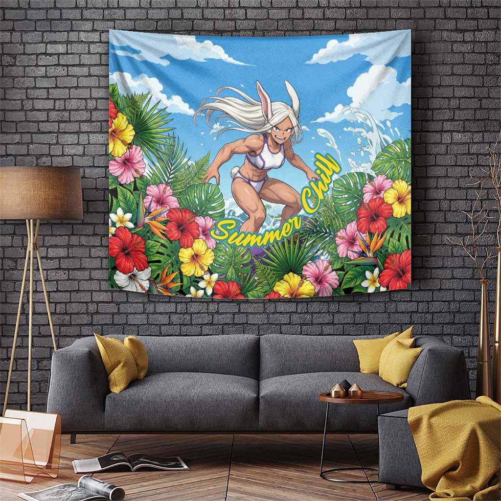 Mirko Summer Chill Tapestry Tropical Anime Surfing Power