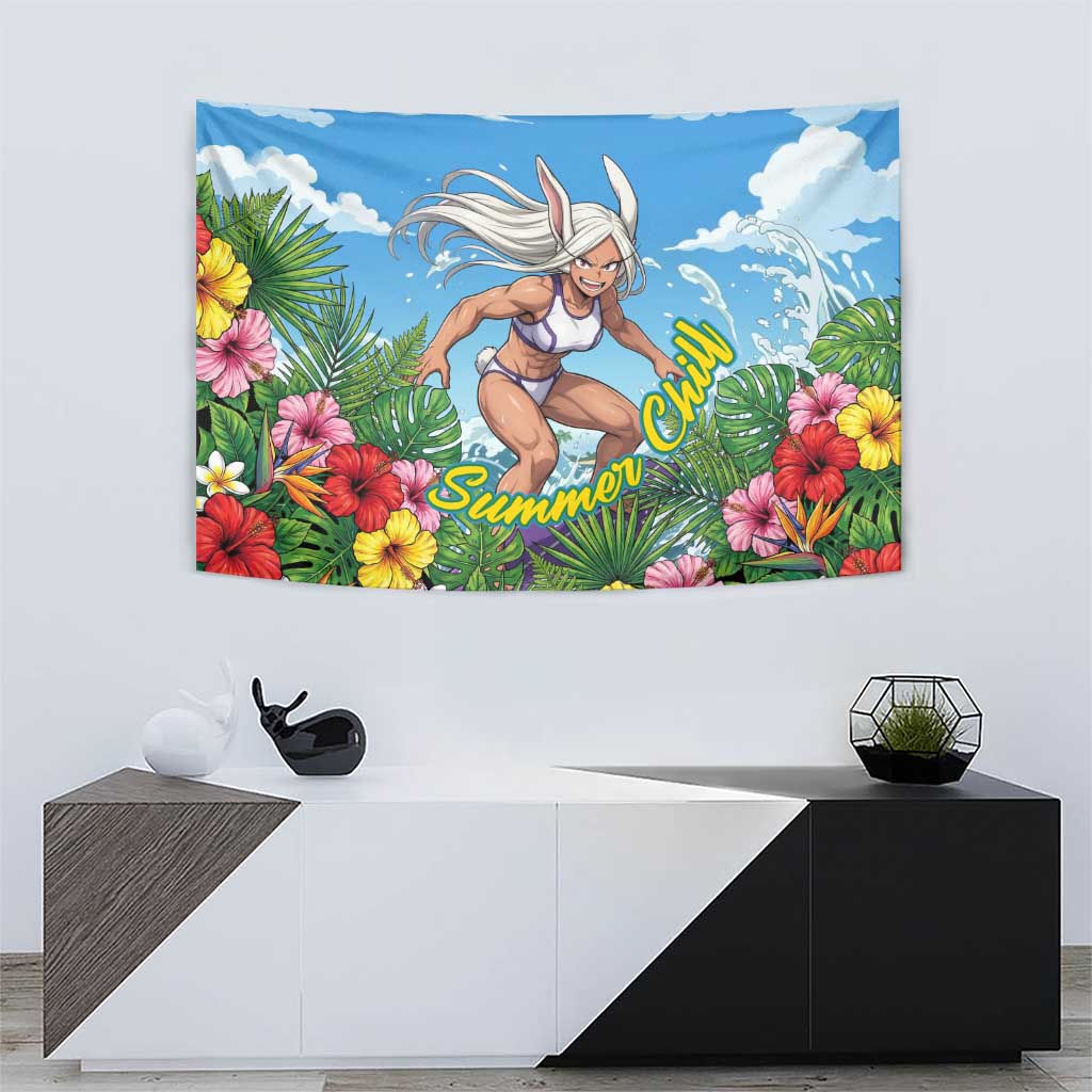 Mirko Summer Chill Tapestry Tropical Anime Surfing Power