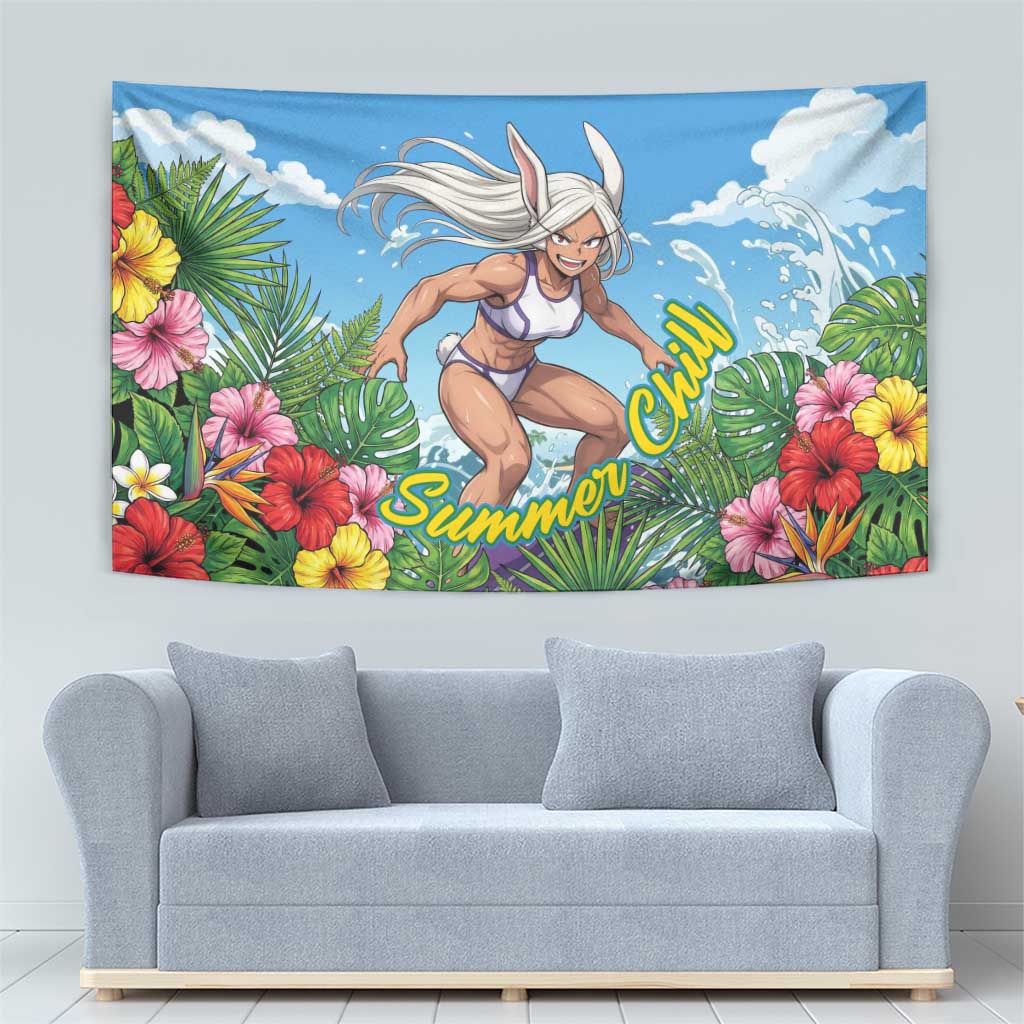 Mirko Summer Chill Tapestry Tropical Anime Surfing Power