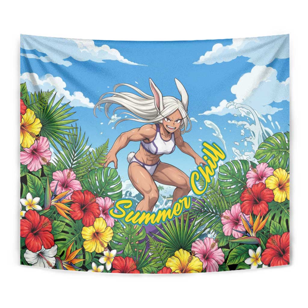 Mirko Summer Chill Tapestry Tropical Anime Surfing Power