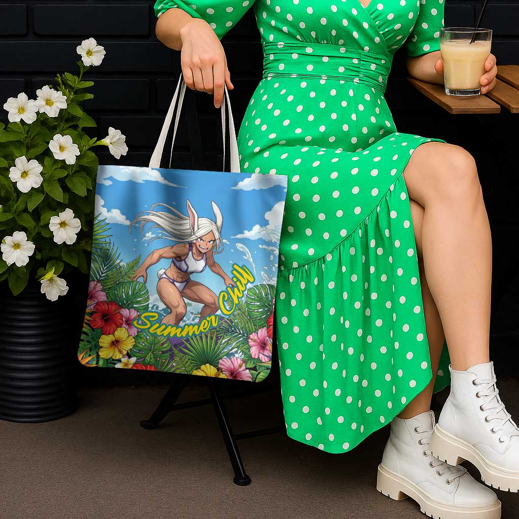 Mirko Summer Chill Tote Bag Tropical Anime Surfing Power