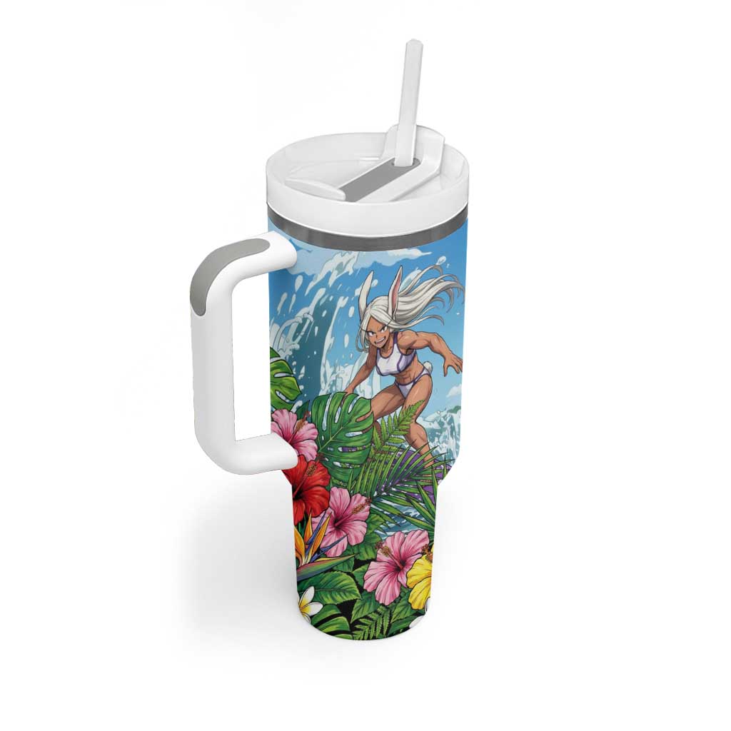 Mirko Summer Chill Tumbler With Handle Tropical Anime Surfing Power