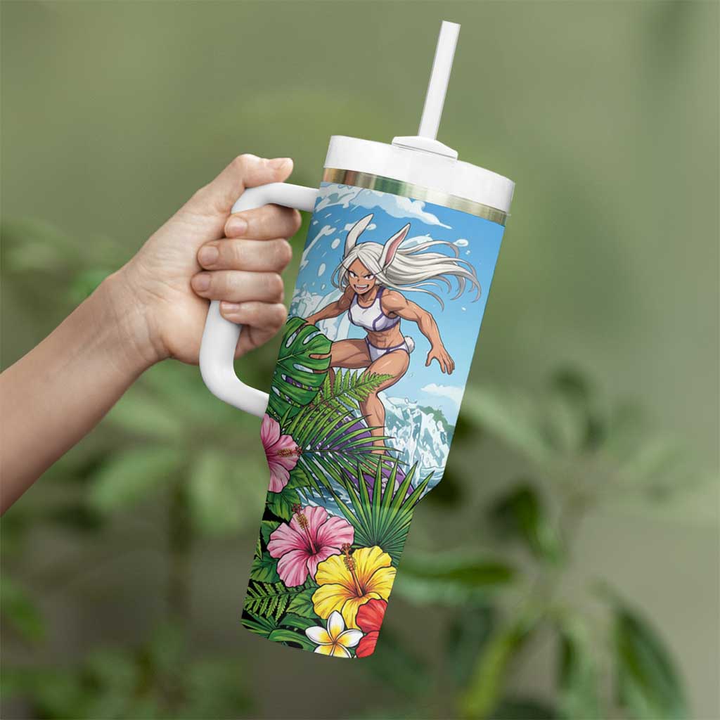 Mirko Summer Chill Tumbler With Handle Tropical Anime Surfing Power