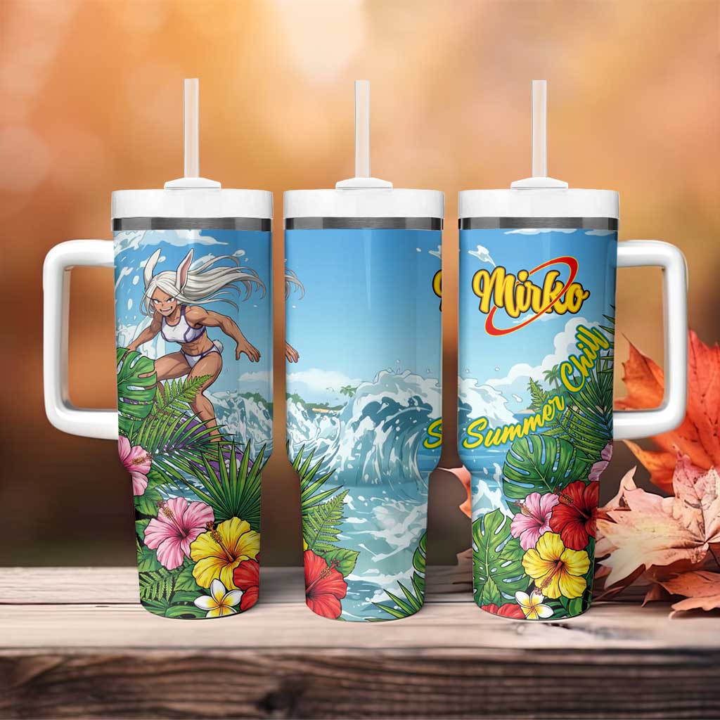Mirko Summer Chill Tumbler With Handle Tropical Anime Surfing Power