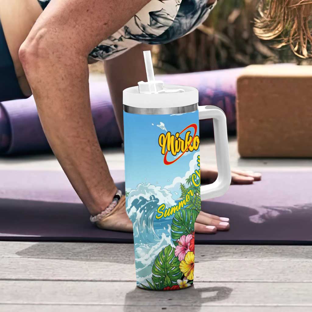 Mirko Summer Chill Tumbler With Handle Tropical Anime Surfing Power
