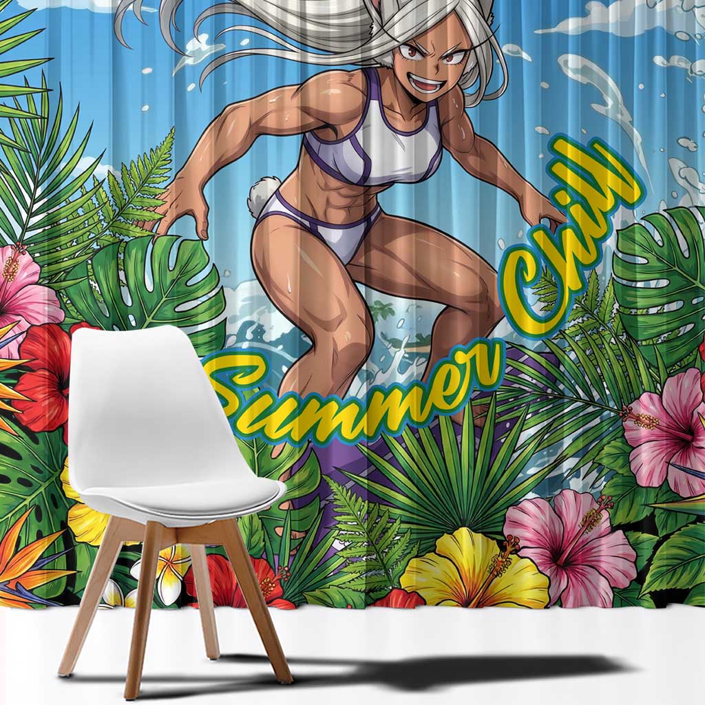 Mirko Summer Chill Window Curtain Tropical Anime Surfing Power
