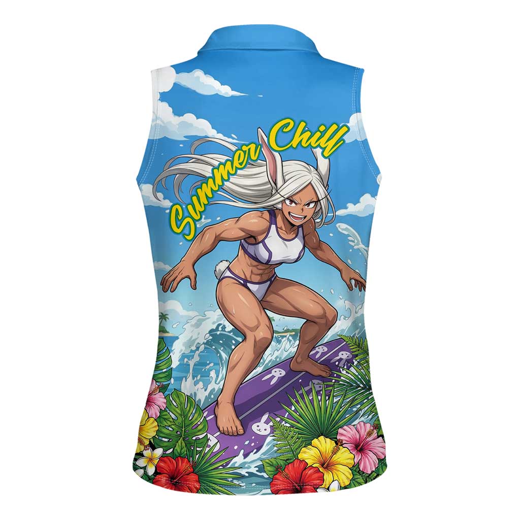Mirko Summer Chill Women Sleeveless Polo Shirt Tropical Anime Surfing Power