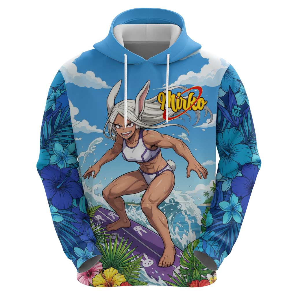 Mirko Summer Chill Zip Hoodie Tropical Anime Surfing Power