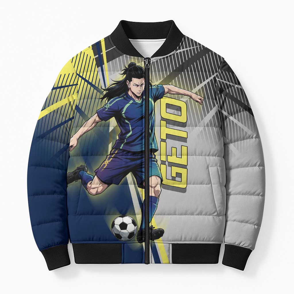 Personalized Geto Suguru Bomber Puffer Jacket Anime Soccer Action Illustration Art