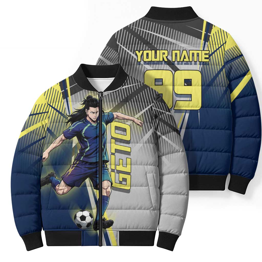 Personalized Geto Suguru Bomber Puffer Jacket Anime Soccer Action Illustration Art