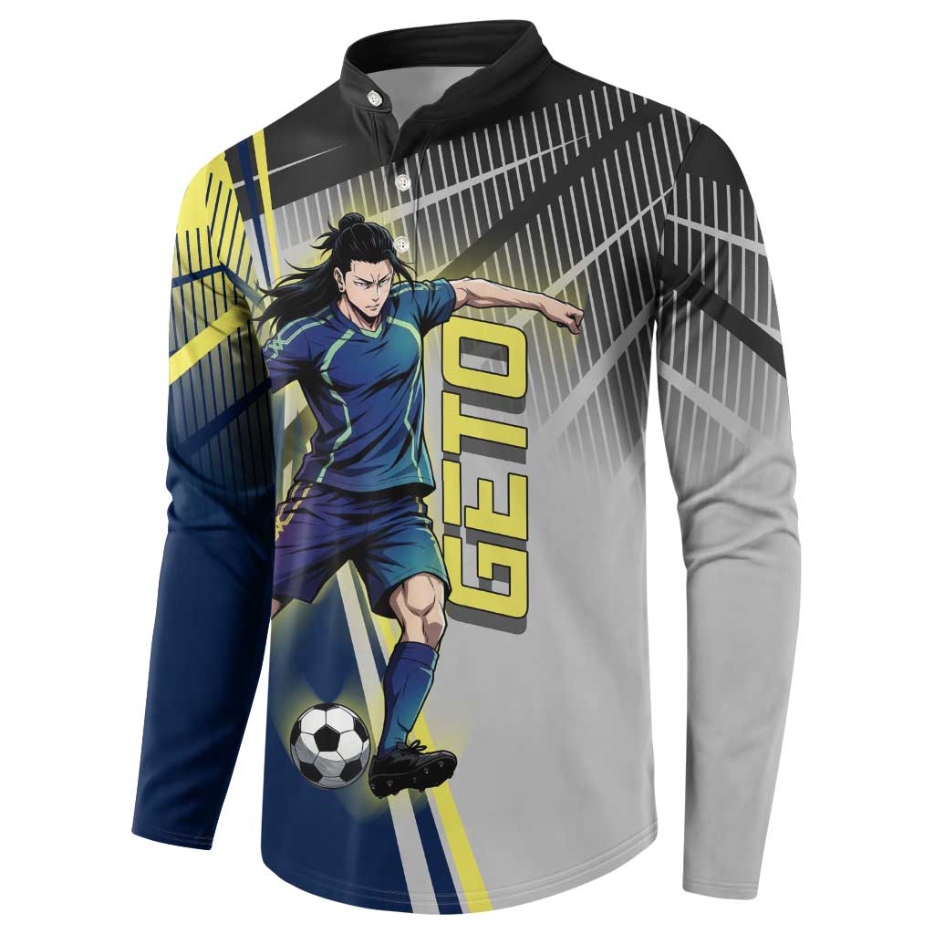 Personalized Geto Suguru Button Sweatshirt Anime Soccer Action Illustration Art
