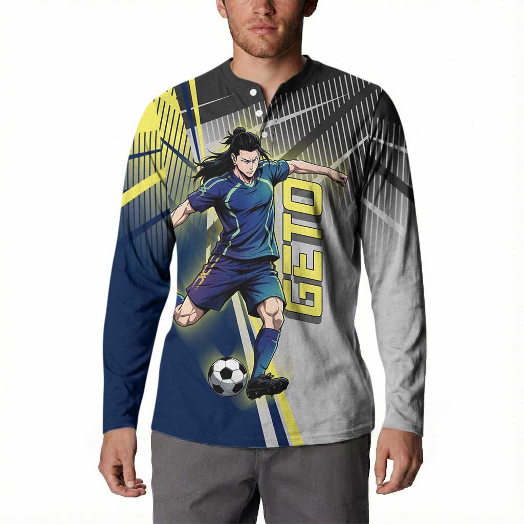 Personalized Geto Suguru Button Sweatshirt Anime Soccer Action Illustration Art
