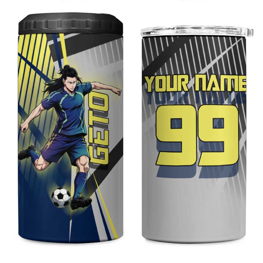 Personalized Geto Suguru 4 in 1 Can Cooler Tumbler Anime Soccer Action Illustration Art