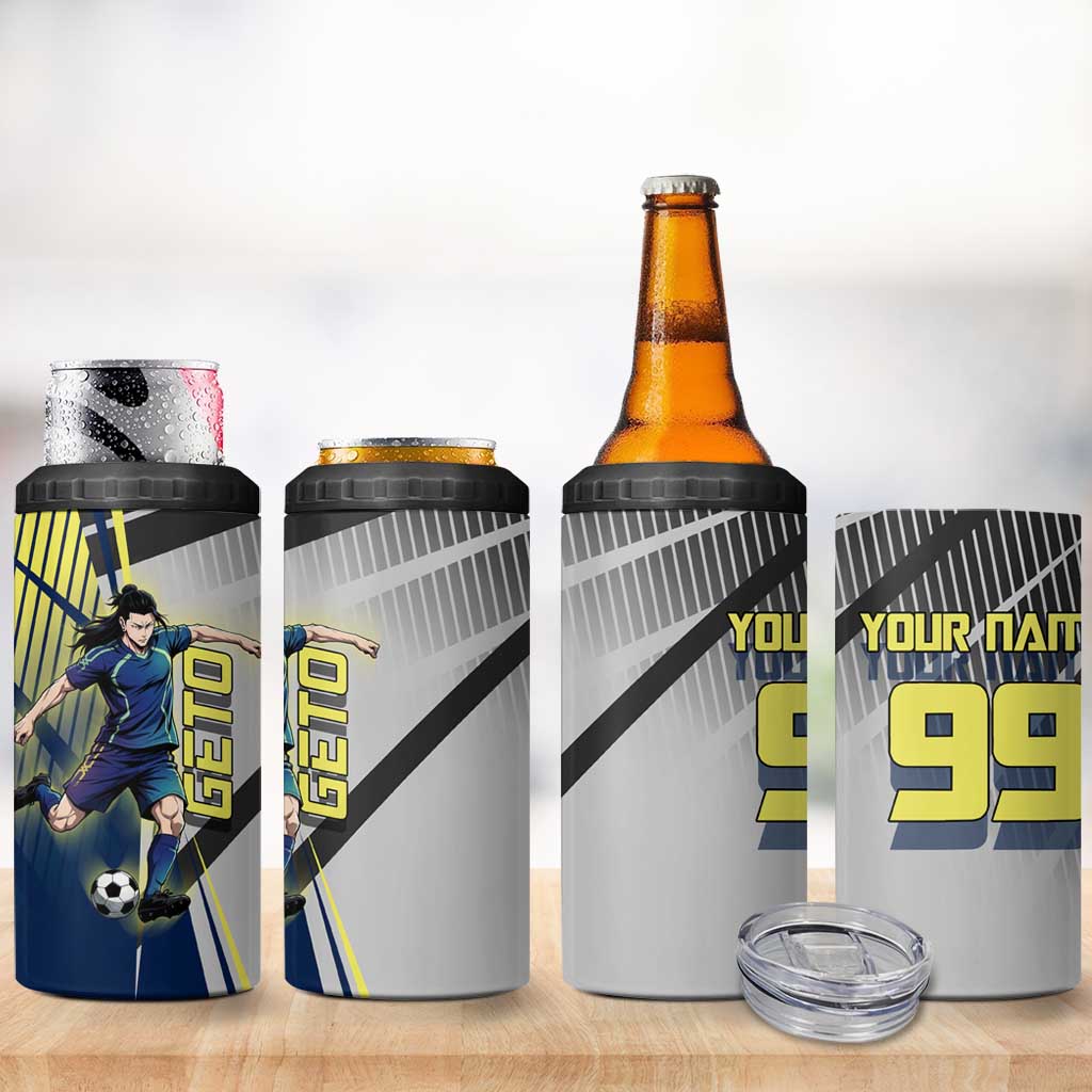 Personalized Geto Suguru 4 in 1 Can Cooler Tumbler Anime Soccer Action Illustration Art