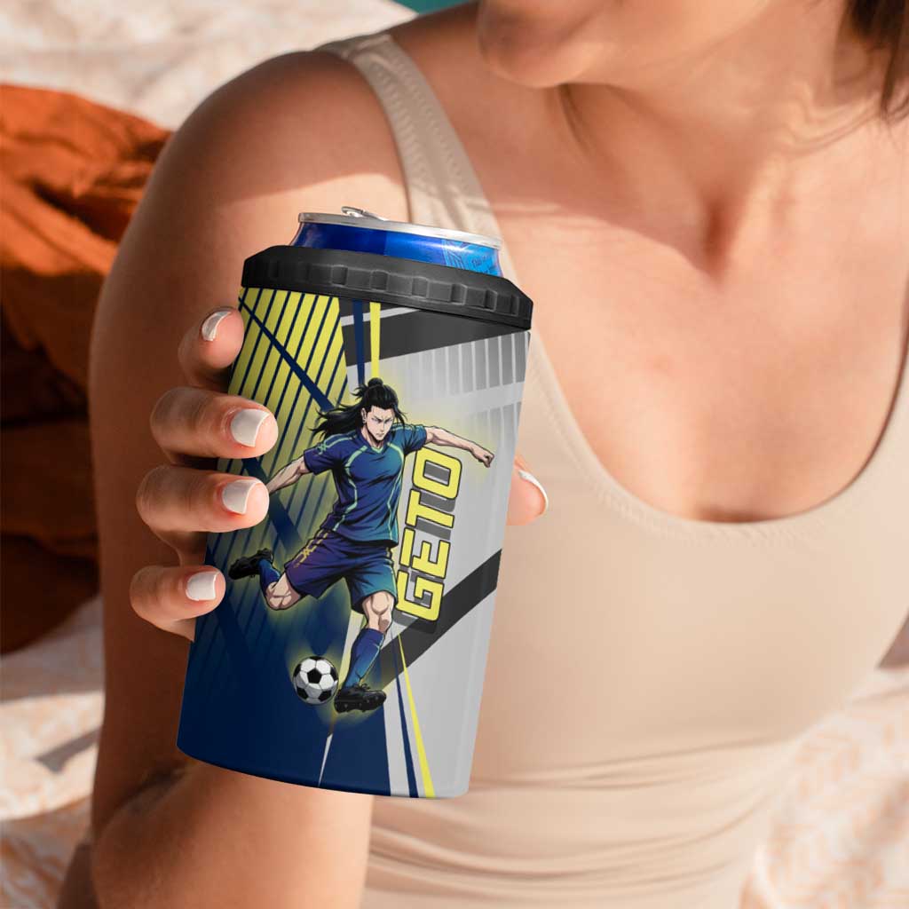 Personalized Geto Suguru 4 in 1 Can Cooler Tumbler Anime Soccer Action Illustration Art