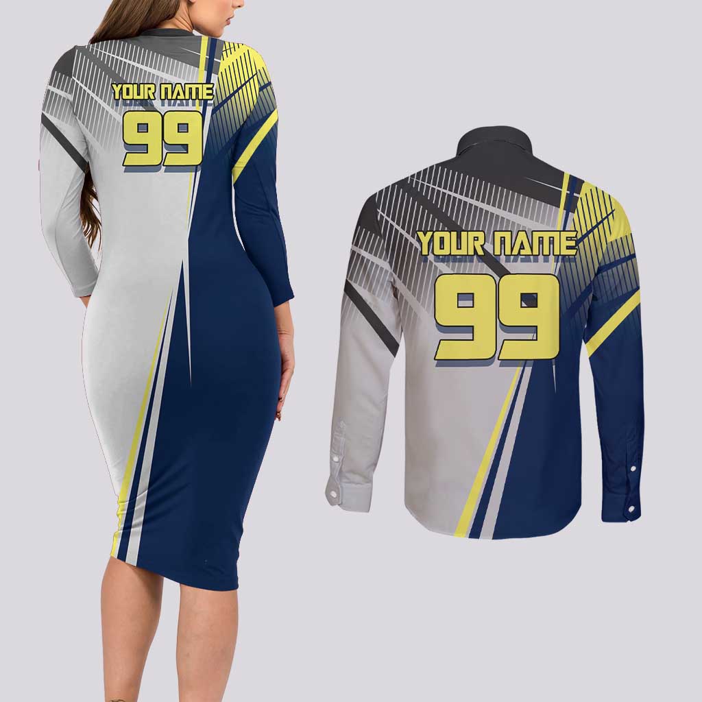 Personalized Geto Suguru Couples Matching Long Sleeve Bodycon Dress and Long Sleeve Button Shirt Anime Soccer Action Illustration Art