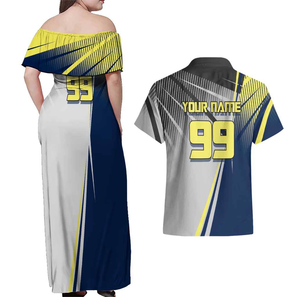 Personalized Geto Suguru Couples Matching Off Shoulder Maxi Dress and Hawaiian Shirt Anime Soccer Action Illustration Art