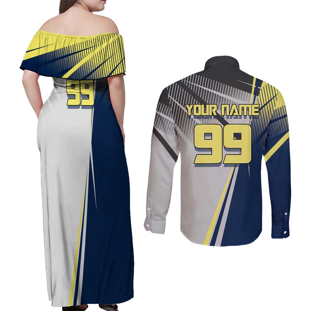 Personalized Geto Suguru Couples Matching Off Shoulder Maxi Dress and Long Sleeve Button Shirt Anime Soccer Action Illustration Art