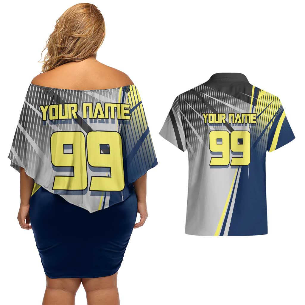 Personalized Geto Suguru Couples Matching Off Shoulder Short Dress and Hawaiian Shirt Anime Soccer Action Illustration Art