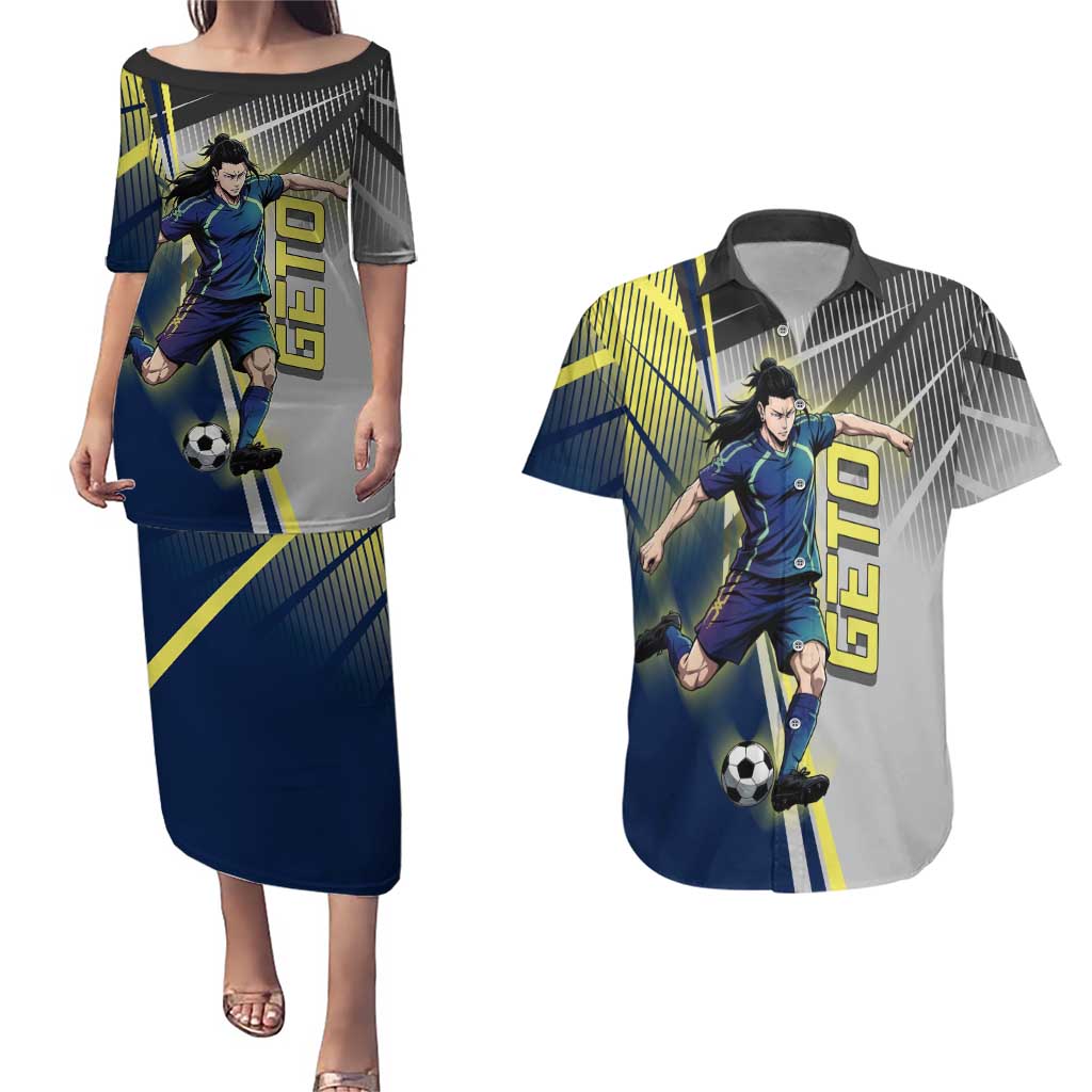 Personalized Geto Suguru Couples Matching Puletasi and Hawaiian Shirt Anime Soccer Action Illustration Art