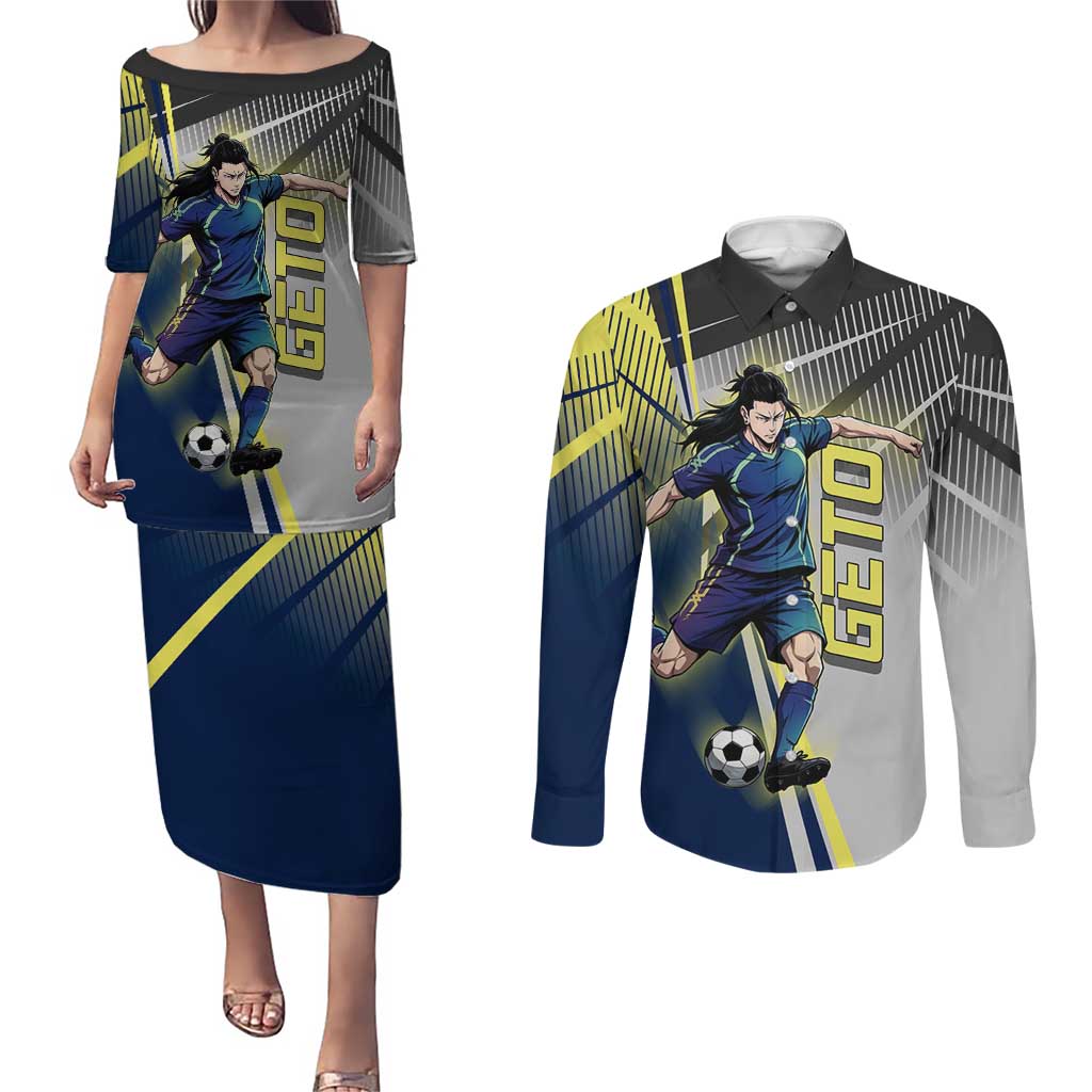 Personalized Geto Suguru Couples Matching Puletasi and Long Sleeve Button Shirt Anime Soccer Action Illustration Art