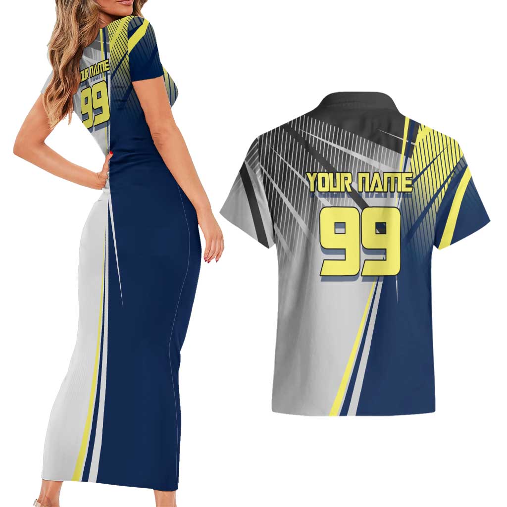 Personalized Geto Suguru Couples Matching Short Sleeve Bodycon Dress and Hawaiian Shirt Anime Soccer Action Illustration Art