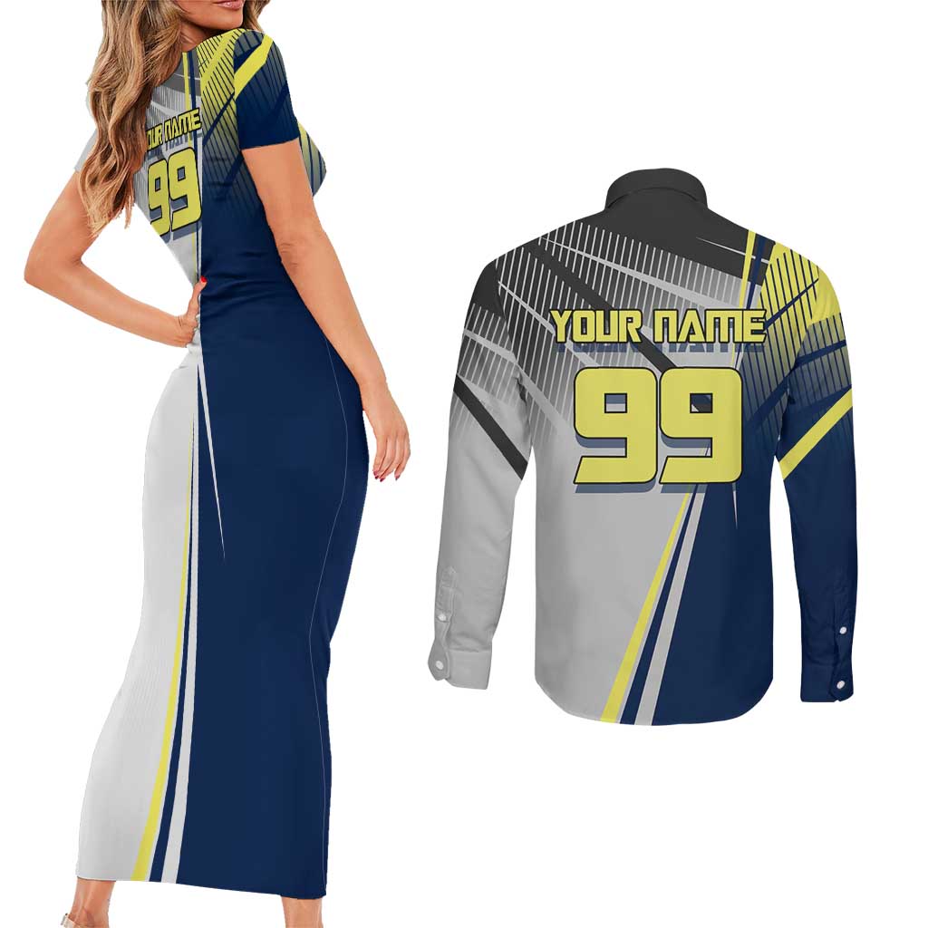 Personalized Geto Suguru Couples Matching Short Sleeve Bodycon Dress and Long Sleeve Button Shirt Anime Soccer Action Illustration Art