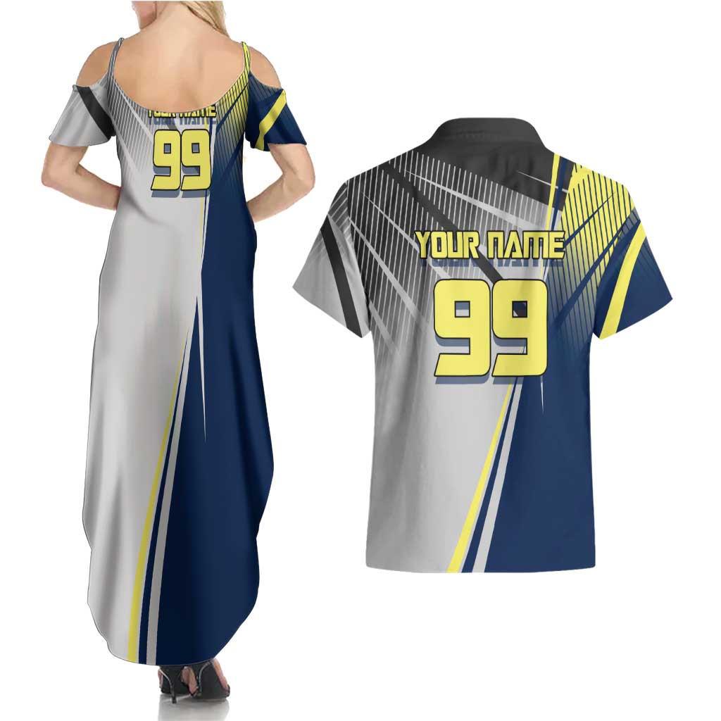 Personalized Geto Suguru Couples Matching Summer Maxi Dress and Hawaiian Shirt Anime Soccer Action Illustration Art