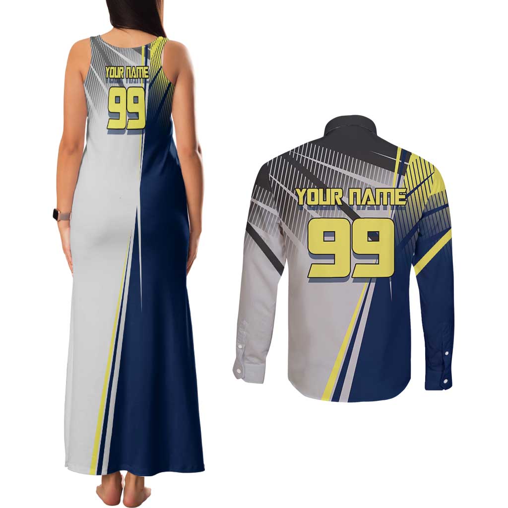 Personalized Geto Suguru Couples Matching Tank Maxi Dress and Long Sleeve Button Shirt Anime Soccer Action Illustration Art