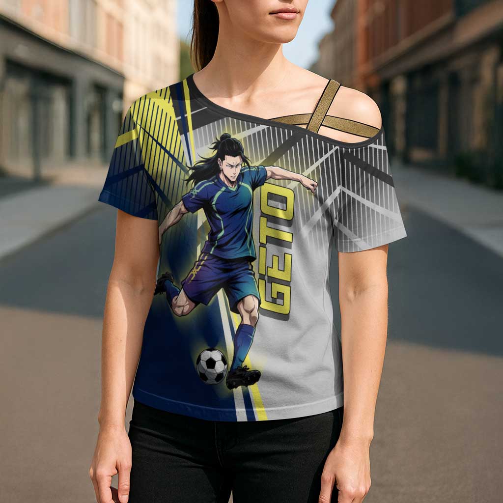 Personalized Geto Suguru Cross Shoulder Shirt Anime Soccer Action Illustration Art