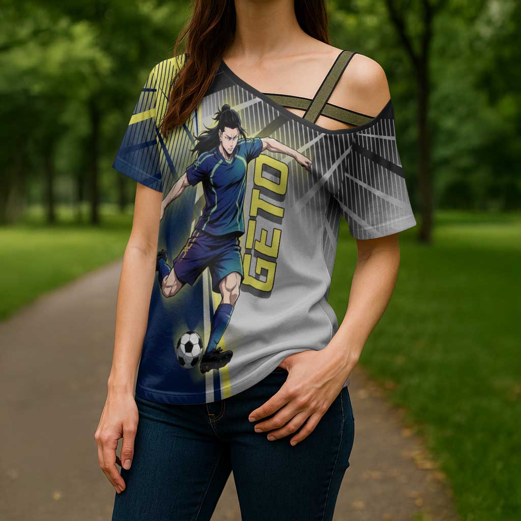 Personalized Geto Suguru Cross Shoulder Shirt Anime Soccer Action Illustration Art